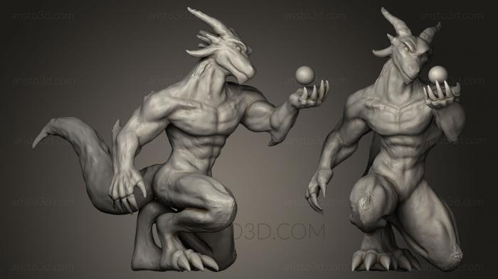 Figurines heroes, monsters and demons (STKM_0356) 3D model for CNC machine